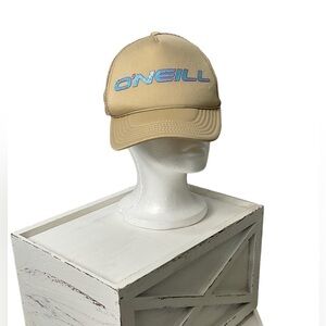 O Neill Beige Surf Wear Board Surfing Trucker Snapback Baseball Cap Hat
